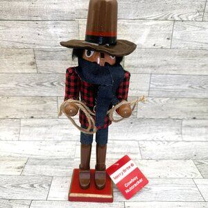 2022 NWT Merry Brite 12" Wooden Cowboy Nutcracker Figurine